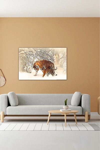 Generic Brand Digital Printed Animal Figured Tiger Pattern Wooden Canvas Pain...