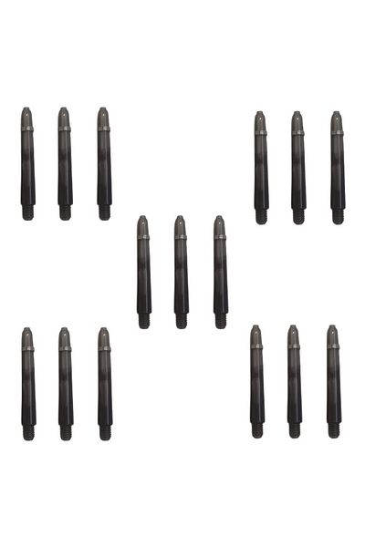 DARTSAN 5 Set (15 PCS) 41mm, Black Polycarbonate (PC) Black Transparent Dart Shaft-shaft