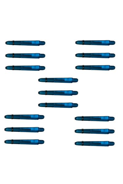 DARTSAN 5 Set (15 PCS) 35mm, Blue Polycarbonate (PC) Transparent Dart Shaft-shaft