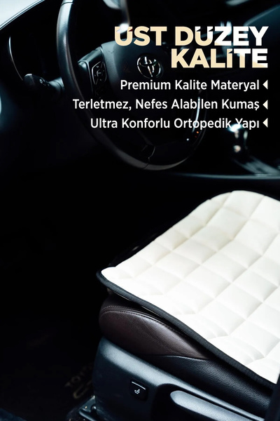 TORPEDO Premium Cepli Ortopedik Oto Koltuk Minder Seti - Koltuk Kılıfı - Ön ve Arka Koltuk Tam Set - Siyah