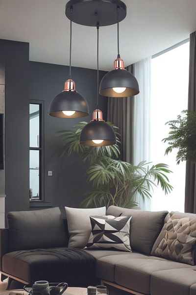 AG LightDesign Black Pendant Chandelier Bedroom Living Room Kitchen Hallway Lamp