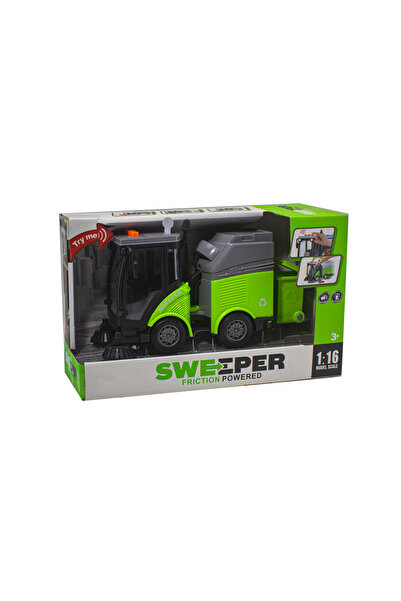 Erzi 1/16 Ölçek Oyuncak Çöp Temizleme Kamyonu Işıklı Sesli