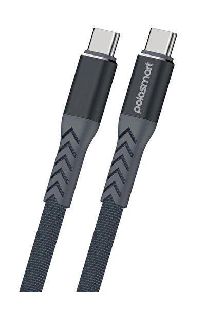 Polosmart PSM104 Type-C to Type-C Şarj ve Data Kablosu Siyah