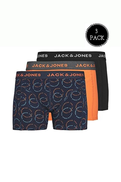 Jack & Jones Erkek Renkli Logolu 3lü Boxer Paketi