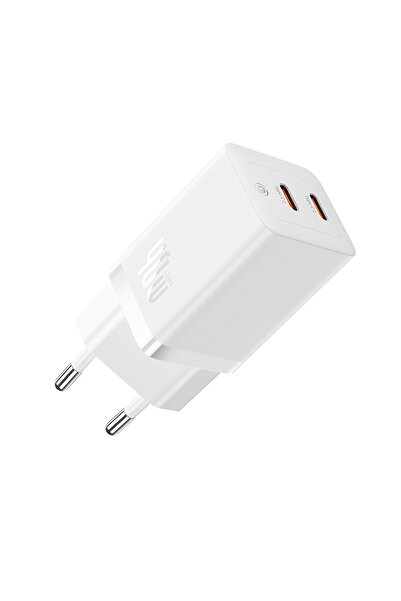 Baseus Gan5 Pro 40w Şarj Cihazı Beyaz Çıkış:type-c X2 Hızlı Şarj Ccgp180101 Duvar Tipi