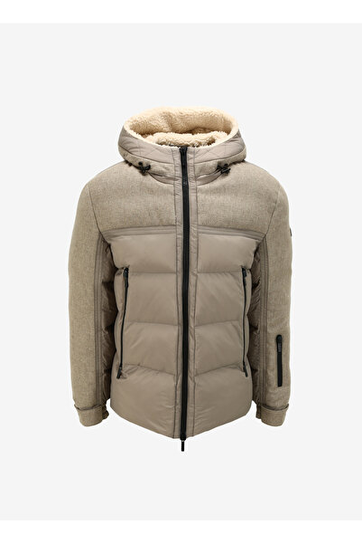 Discovery Expedition Bej Erkek Kapüşon Yaka Basic Kapitone Mont D3WM-MNT11