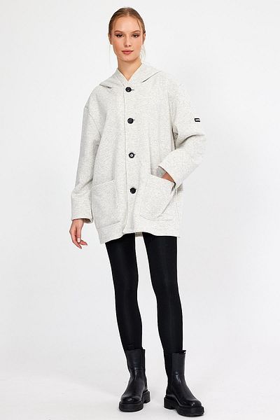 ALEXANDERGARDI Hooded Oversize Cardigan with Ribbon Inside (E23-607 03)
