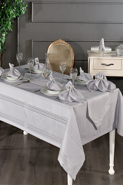 AYHANHOME Colver Slub Fabric Striped Pattern Luxury Tablecloth