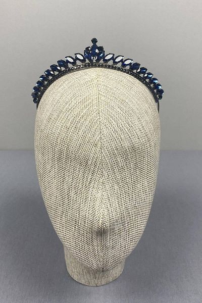 Hobigram Navy Blue Color Thin Ilayda Model Henna and Bridal Crown – Crown, Crystal Stone, Stylish Model, Bridal Crown – t