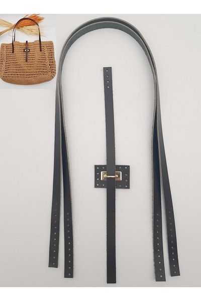 angel çanta aksesuar Σετ τσάντας Angel Black Leather Bridge Interlocking - Αξεσουάρ από ελαφρύ χρυσό μέταλλο