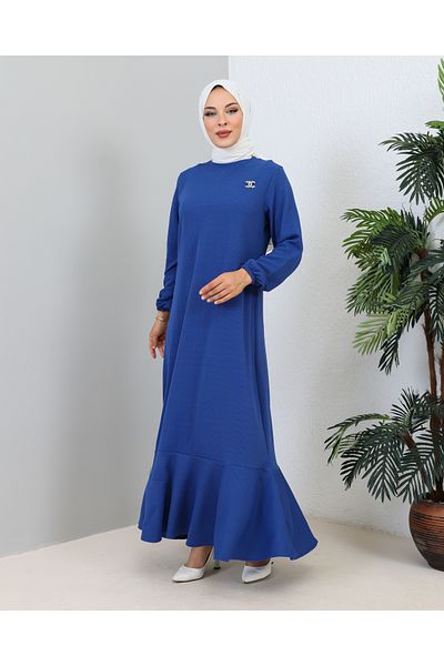 MSK Fashion Καρφίτσα με λεπτομέρεια στριφογυριστό φόρεμα indigo