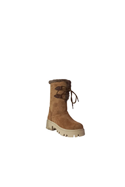 Bercestespor SAKNUK TABA TRAKTÖR TABAN KÜRKLÜ TERMAL TABAN KAYDIRMAZ SÜET BAĞCIKLI 5 CMTOPUK BOYU KADIN KAR BOTU