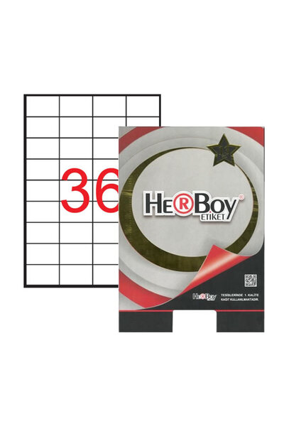 Herboy ملصق ليزر أبيض Hb-1035 - 52.5 مم × 33 مم