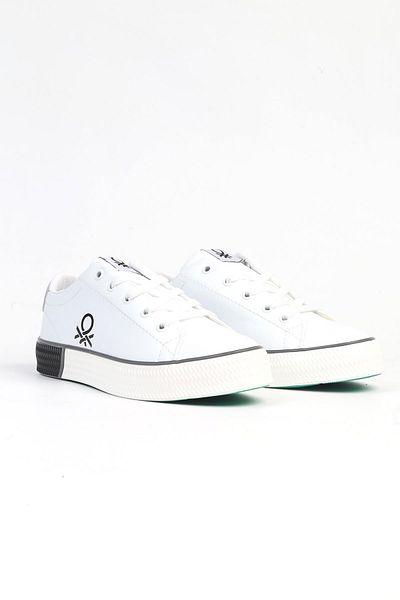 Benetton ® |   BN-31026 -Alb Gri-Pantofi sport pentru femei