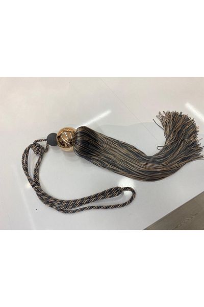 Akcan Anthracite Mink Color Gold Metalized Short Braçol