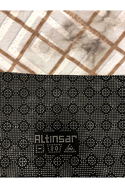 Sarar Kabartmalı Halı Dokusunda Jel Kaymaz Taban Yıkanabilir Yumuşak Kesme Yolluk Üst Kalite Kahve Çizgili