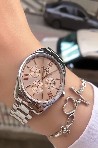Daniel Klein Stainless Steel Cord Women's Wristwatch, 3ATM Waterproof+Bracelet
