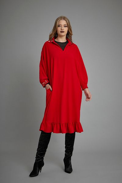 VERDA Cuff Embroidered Dress