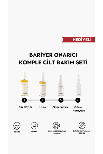 Evolvy Bariyer Onarıcı Bütünsel Cilt Bakım Seti , Doğal, Vegan, Sürdürülebili...