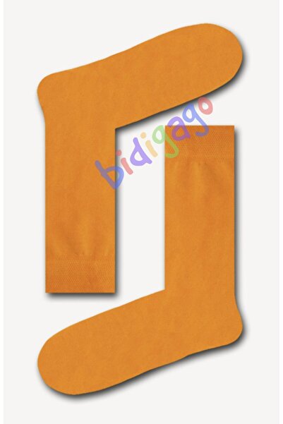 Bidigago جوارب برتقالية سادة أساسية للجنسين