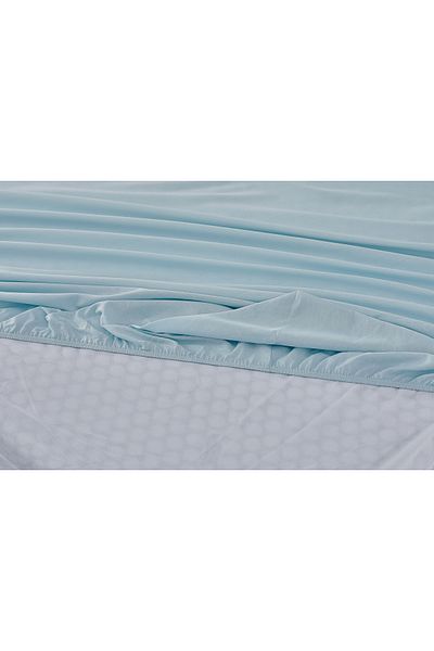Doqu Home Cearșaf de pat albastru King Size - Colorat Fitted