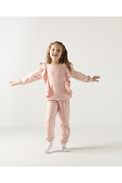 BUUFUU зимен долнищен горен костюм от плътен памук с волани