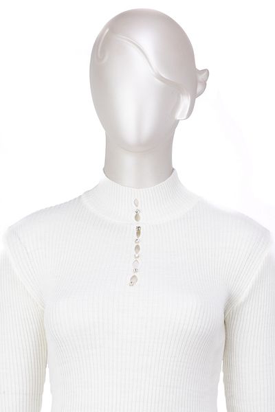Oppland Iarnă pentru femei, iarnă, elegant, cu jumătate de guler, îmbrăcat în lycra, tricotaje tricotate, pulover Badi pe piept