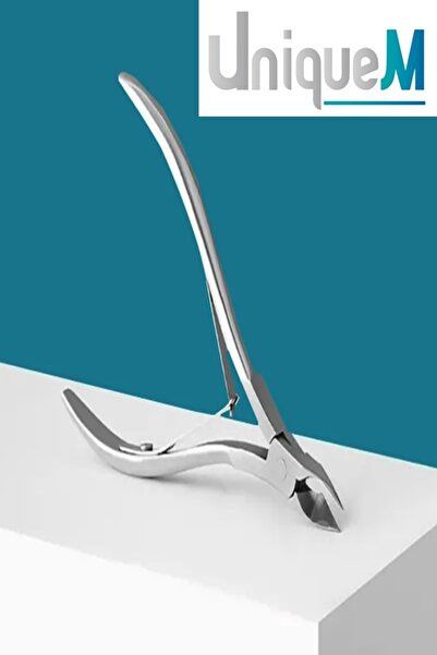 Uniquem Geniş Ağız Gümüş Pedikür Pens Cobalt Et Tırnak Kesici Kalın Çelik XLP502