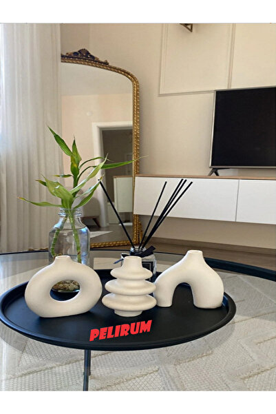 Genel Markalar 10 Cm Minimal Vazo Set 3'lü Bohem Biblo Minyatür Dekoratif Vazo