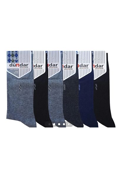 Dündar KO - 003 Men's Seasonal Socks 40-45 Anthracite Black Gray Brown 12 Pieces