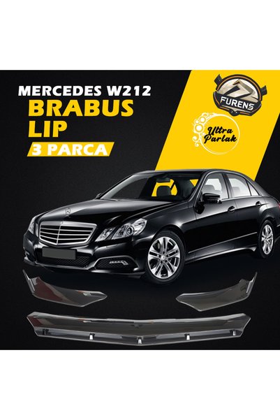 Furens Mercedes Benz W212 2009-2016 Uyumlu Brabus Ön Lip 3 Parça Kanatlı Lip