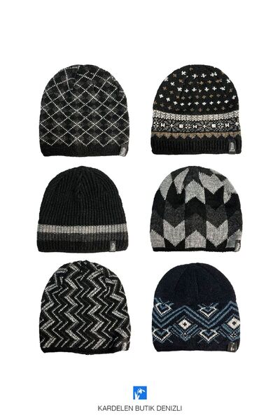 Kardelen Butik Denizli Зручна і тепла, без складок, з візерунком, зрізана шапка (для жінок і чоловіків)