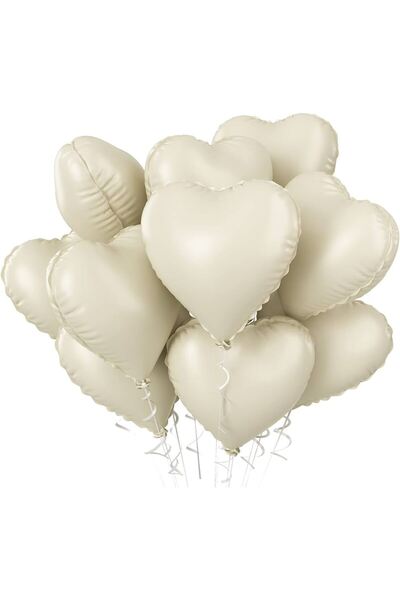 Partimarka Cream Color Heart Foil Balloon