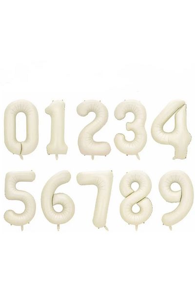 Party City Birthday Set Cream Number Foil Balloon Fox Rabbit Themed Concept Foil Balloon Party Celebration Set