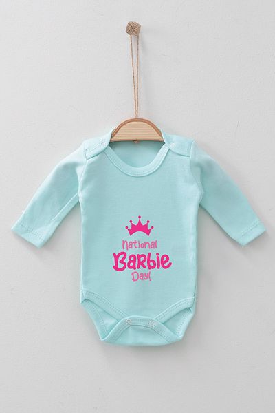 ADABEBEK 100% Cotton Organic Crown Long Sleeve Bodysuit Baby Bodysuit