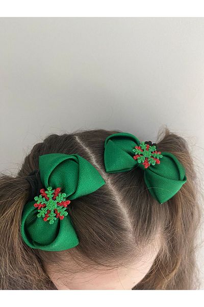 Stil Tasarım Toka Catifea de zăpadă verde 2 bucăți cataramă