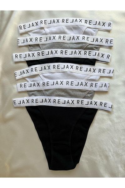 Nashira Tutku 6-Piece Mixed Color Nichole Elastic Waist Cotton Bikini Panties