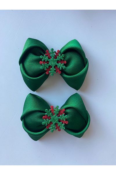 Stil Tasarım Toka Catifea de zăpadă verde 2 bucăți cataramă