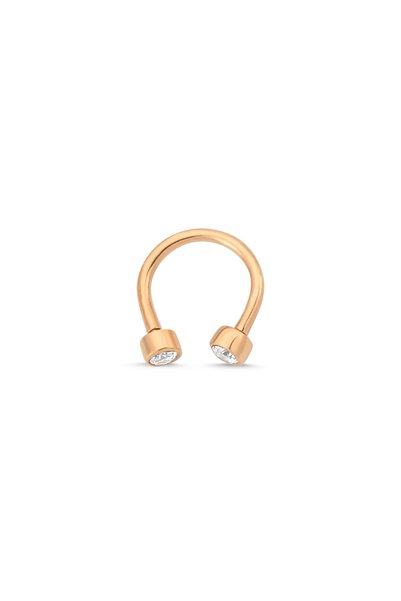 Altın Sepeti Rose Altın Taşlı Septum Piercing