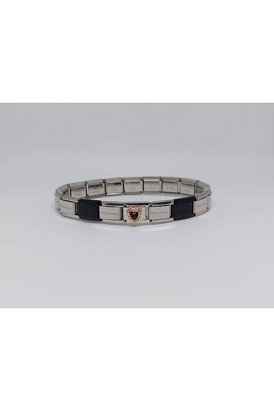RoseCo00 Steel Unisex Italian Charm Bracelet