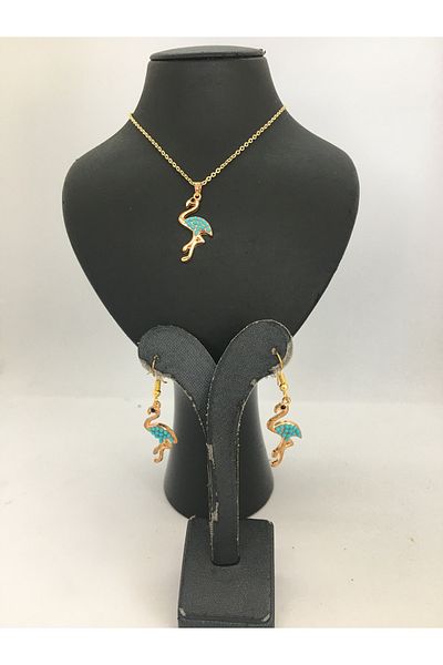 BalıkHediyelik TURQUOISE (firuze) STONE NECKLACE EARRING SET OUR MODELS-1001