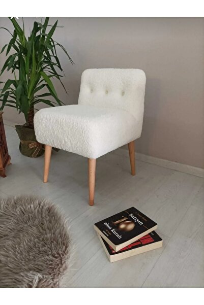 BEYLERBEYİ Rahat Oturum Alanlı Retro Gürgen Ahşap Ayaklı Beyaz welsoft Kumaş ...
