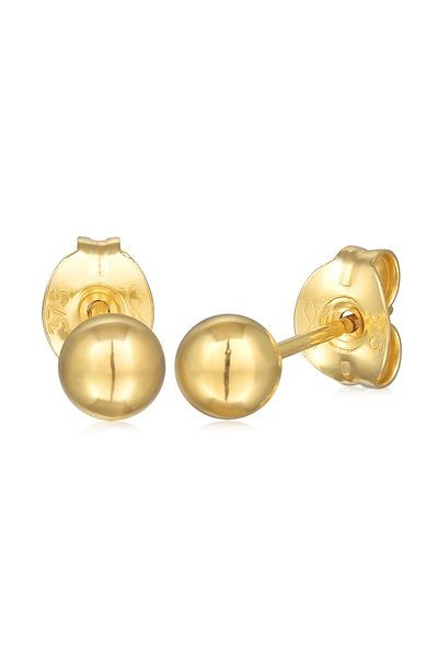 ELLI Ohrringe Ohrstecker Kugel Kugel 4 mm 375er Gelbgold