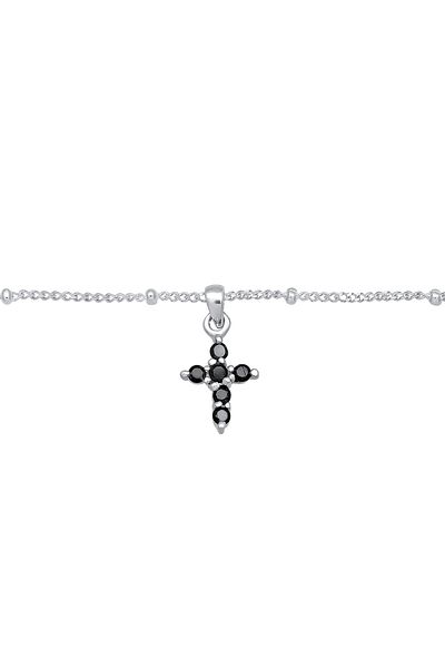 ELLI Halskette Choker Kugelkette Kreuz Zirkonia 925 Silber