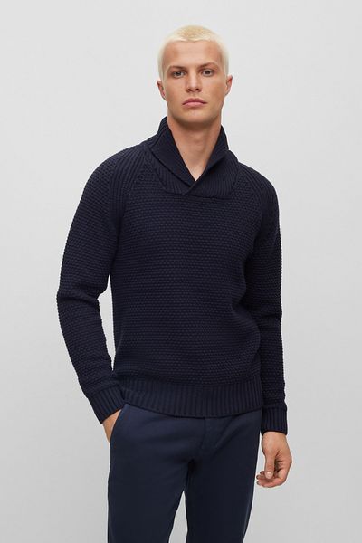 Hugo Boss Sötétkék férfi pulóver