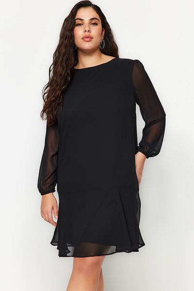 Trendyol Curve TBBSS22EL2002 Model Black Mini Woven Dress