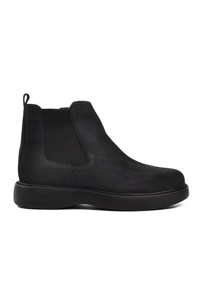 AYAKMOD Ayk-88177 Μαύρες ανδρικές μπότες από γνήσιο δέρμα Nubuck