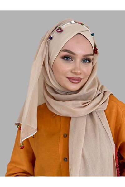 Tulipa Türban El Işi Oyalı Mıknatıslı Başörtüsü Terletmeyen %100 Pamuklu Tülb...