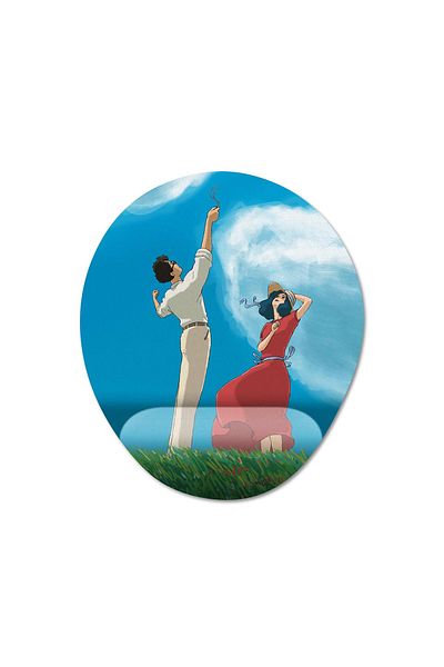 Pixxa The Wind Rises - Wind Rises - موديل لوحة ماوس ستوديو جيبلي مع مسند للمعصم - 4 بيضاوي