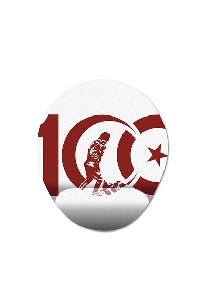 Pixxa تركيا - 100. الجمهوريةسنة - 29 أكتوبر 2023 موديل لوحة ماوس مع مسند للمعصم - 2 بيضاوي